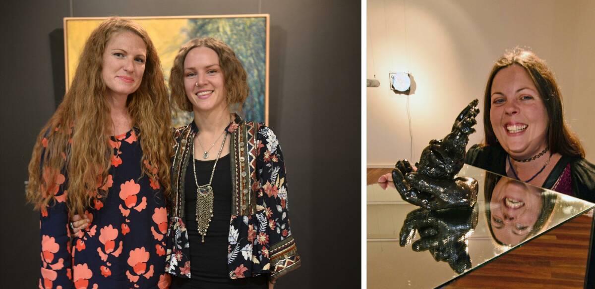 The exhibition by artists Laura Southwell and Amber Carbury (pictured at left) is called Coalescence. Satu Bushell presents Perpetual Motion. Photos by Julie Slavin.