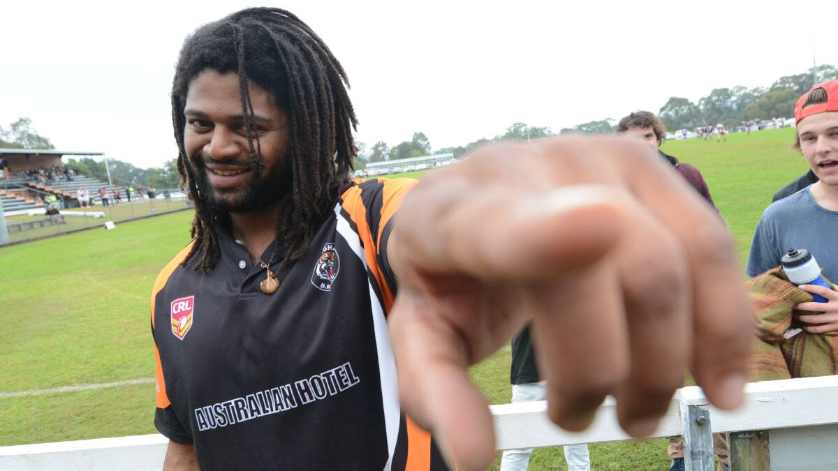 Former NRL star Jamal Indris was a special guest at Wingham's charity day, but he did not play in the first grade game.
