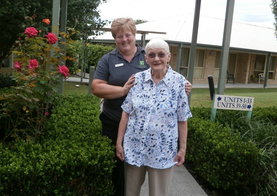 Taree Gardens village manager Amanda Howton with Taree Gardens resident Margaret Seymour.