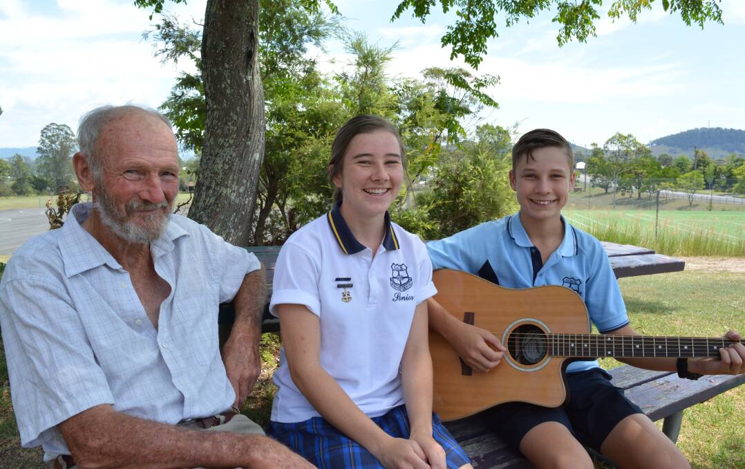 Encouraging local talent: John Andrews will be joined at this exhibition opening by Gloucester High School musicians, siblings Emme and Jake Moulds. Picture: Anne Keen 