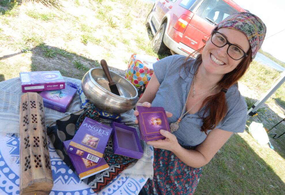 Empowering others: Kate Darnell of Gumboots by the Sea taught a group of young children to meditate and create at Wingham Library last Friday.  Photo: Scott Calvin. 