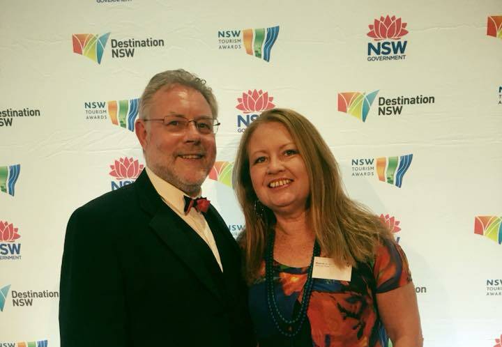 Bent on Food owner Donna Carrier and her partner Grahame Nash at the 2017 NSW Tourism Awards in Sydney.