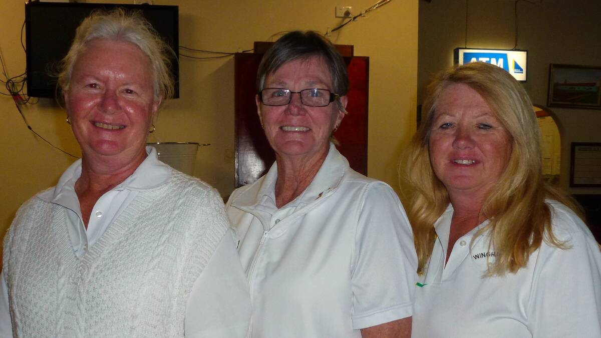 Greg Owen Triples: Winners Leonie Gilford, Claudia O'Donnell and Denise Matheson (skip) of Wingham Bowling Club. Photo: Submitted