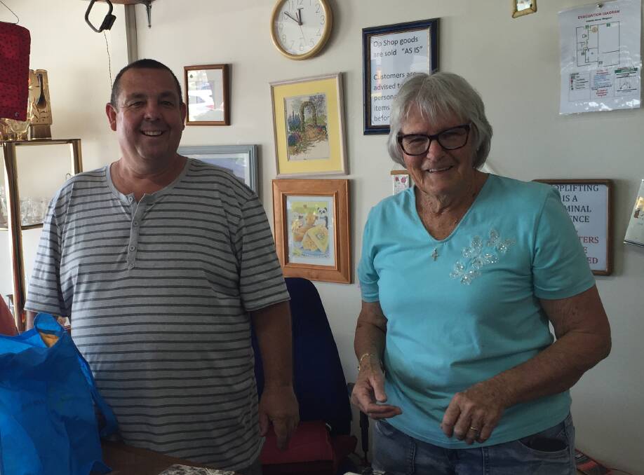 End of an era: Rev Brian Ford and Wingham Anglican Church Op Shop volunteer Maureen Turner on the last day of business at the Isabella Street store.