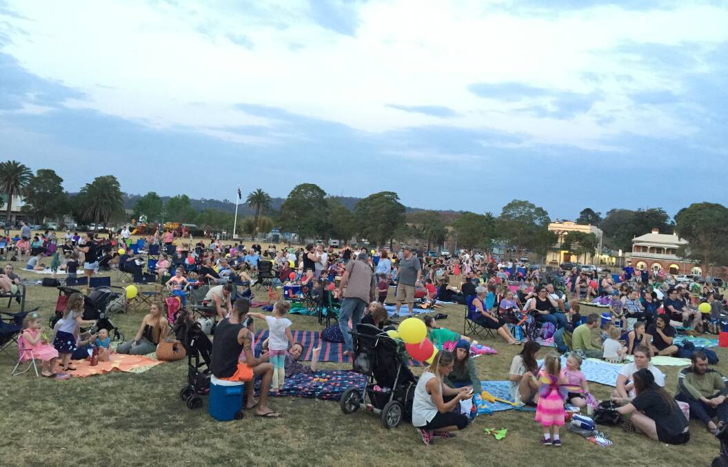 More than 500 people were in Wingham's Central Park on Saturday for the LJ Hooker Cinema Under the Stars event.