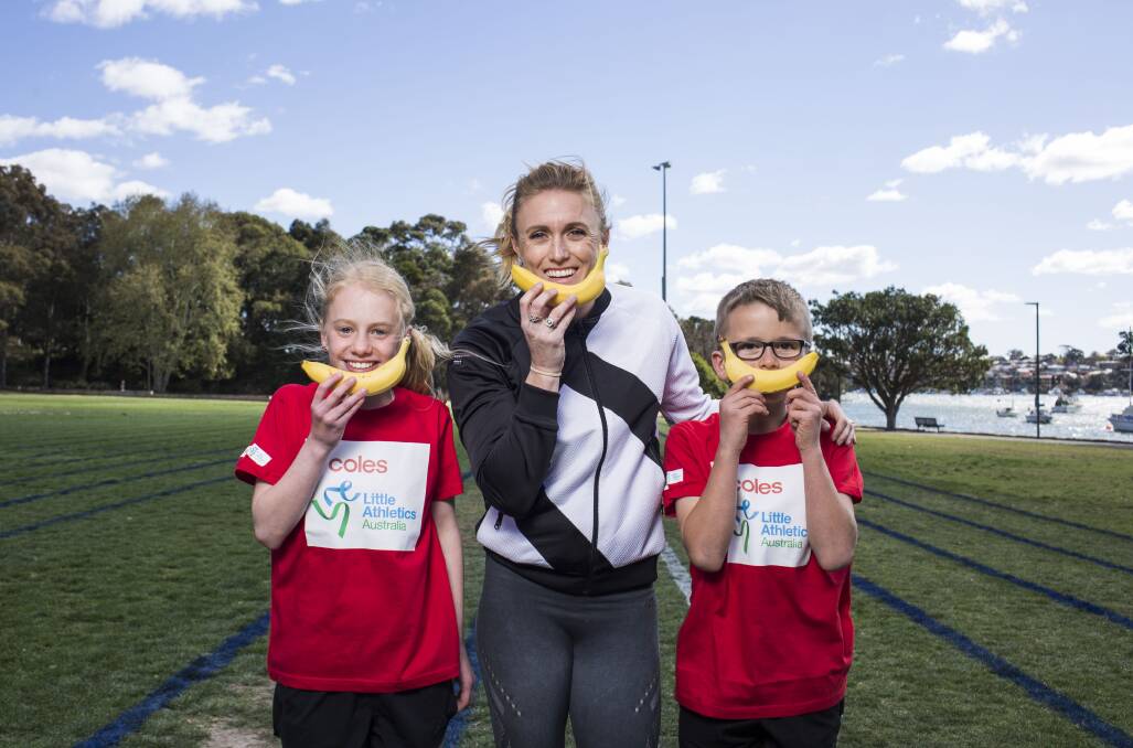 World champion athlete Sally Pearson is excited by the Coles initiative to donate bananas to Little Athletics Clubs.