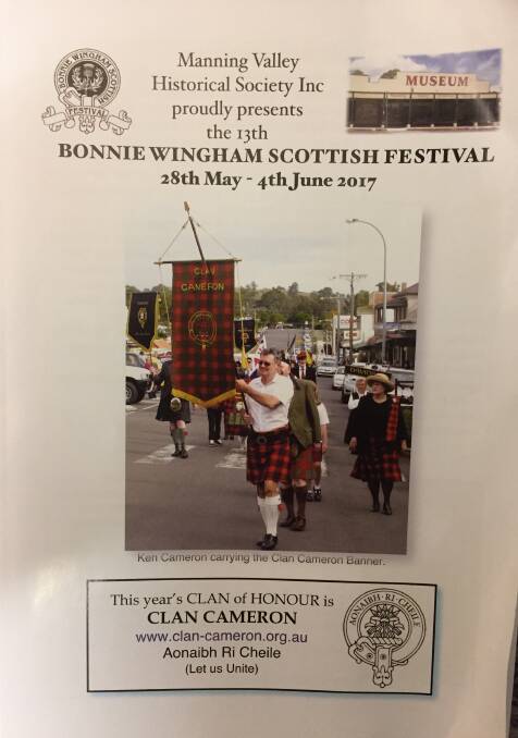The program for the Bonnie Wingham Scottish Festival is available from the Wingham Museum. 