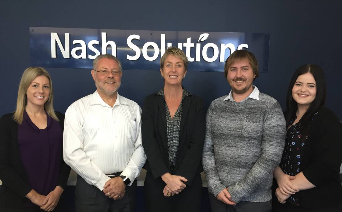 Professional team: Jasmin Hagan, Grahame Nash, Sherree Boyd, Brendon Colville and Currina Eveleigh. Nash Solutions aims to be a business and financial planning partner for life with clients both locally and interstate.
