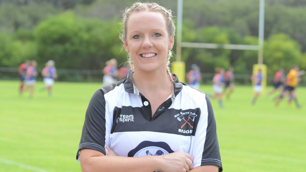 Team spirit: Wingham's Annie Taylor played on the Women’s Mid North Coast Rugby Union Representative Team which made it's NSW Country Women’s Rugby Union Championships debut in Forster. Photo: Scott Calvin