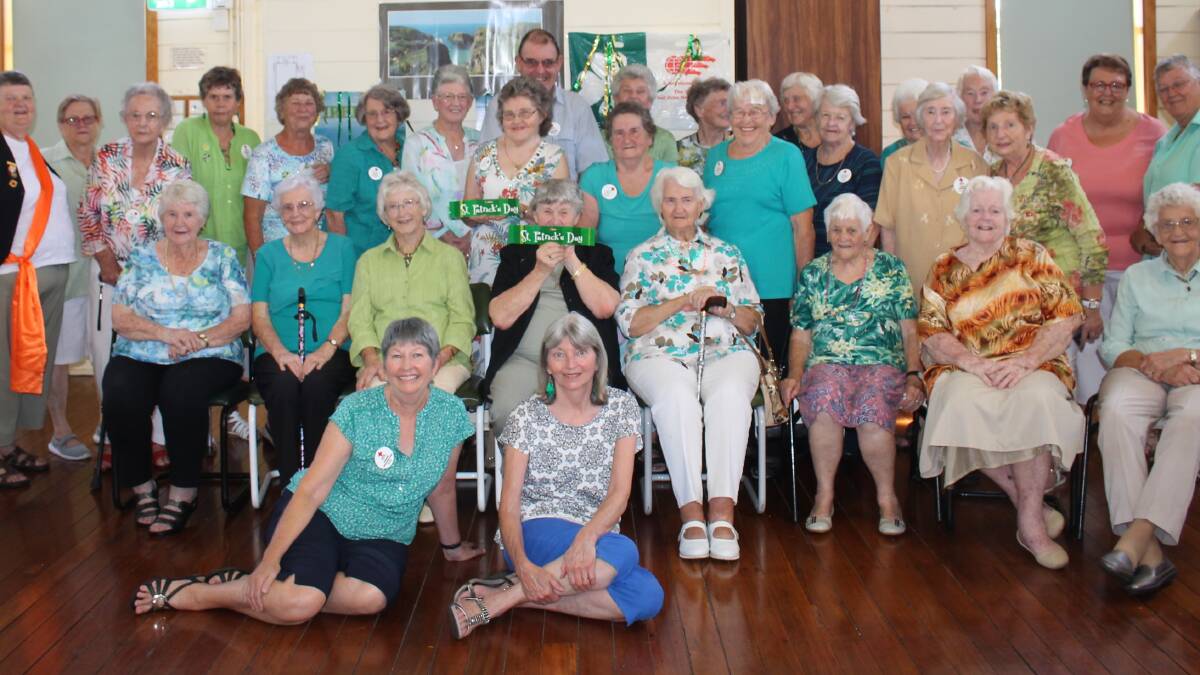 A touch of green: Guests who attended Tinonee & District Red Cross branch’s St Patrick’s Day annual luncheon at Tinonee Memorial Hall.