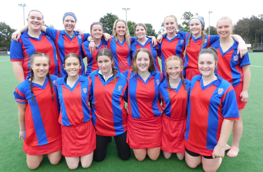 Winners are grinners: The Wingham High School open girls hockey team are heading to Newcastle to contest the State competition. Photo: supplied.