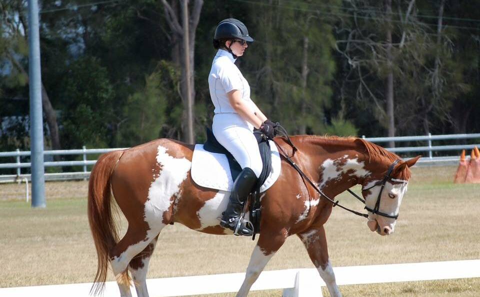 Tinonee equestrian Jasmine Chamberlain riding Sunny Bill Williams. Her aspiration to become a paralympian is closer to being realised with the extra lessons funded by a $3000 Variety scholarship.