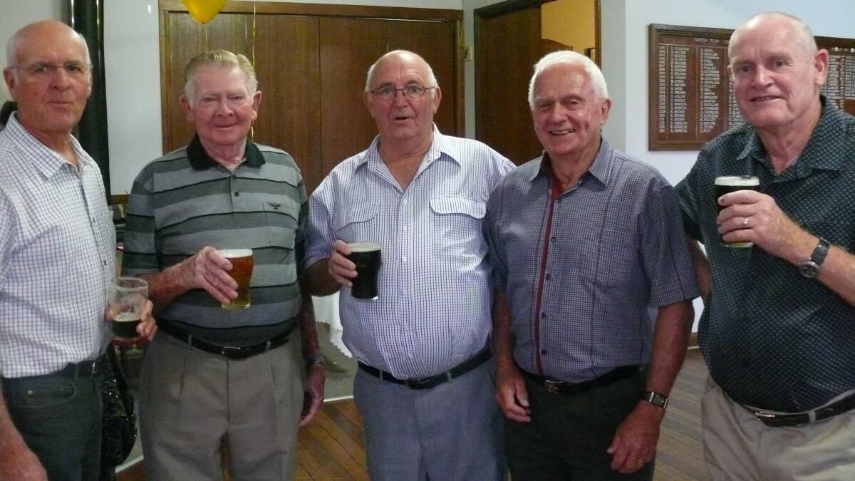 Colourful character: Blue (aka Roy Humphreys), second from the left in the striped shirt, and his mates. Photo: supplied