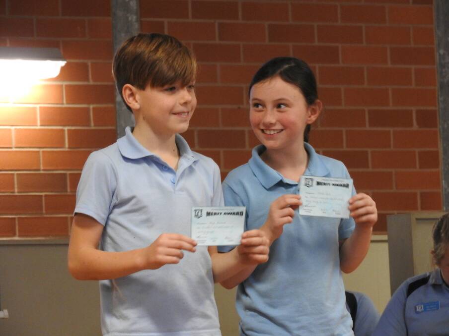Bligh Bowbrick and Taleah Dark were happy to receive a Merit Award each at the week 10 assembly.