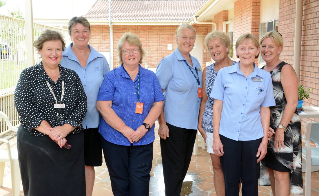 “Nearly 50% of our staff here have impressive years,” said general manager 
Sally Renshaw, pictured with Nola Pereira (with 30 years of service), Diane Sharwood (25 years), Fay Moore (30 years), Judy Murray (25 years), Jan Reynolds (35 years),  director Care Services Leonie Burke.