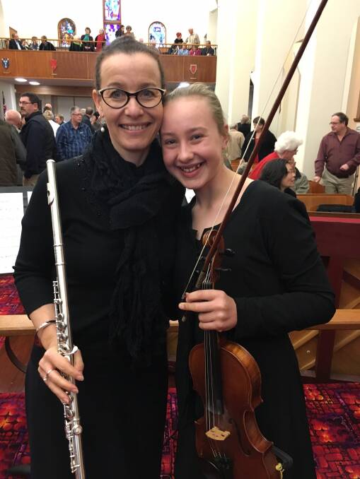 Musical family: Violinist Abigail French (right) with her flautist mother Natasha French. Both are members of the Sinfonia orchestra..