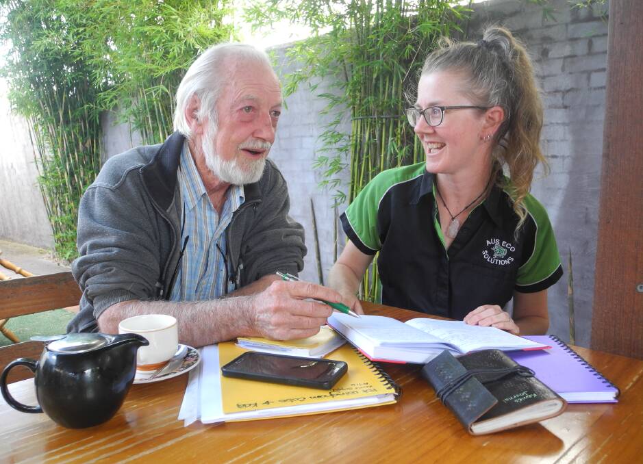 Working out the details: Jim Frazier ASC OAM and Kerrie Robertson-Guppy. Kerrie is now a member of the Symphony of Earth team as Youth Engagement Representative. Photo: Julia Driscoll