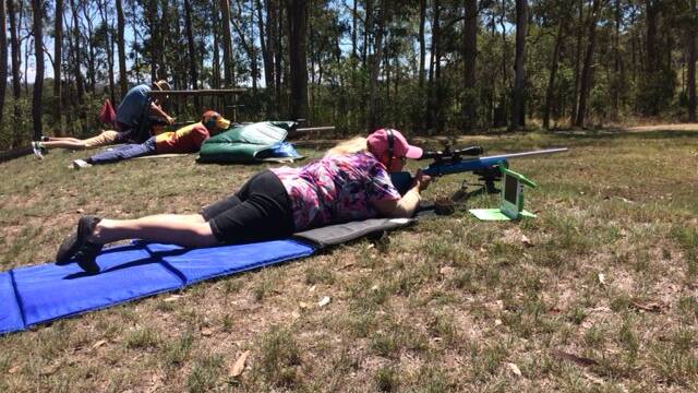 Shot: Wingham Rifle Club member Suzi Laurie takes aim  and shows most improved in F Standard B Grade.