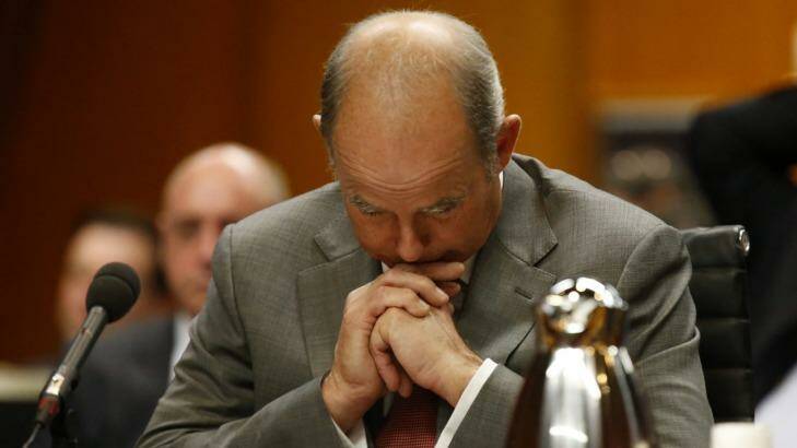 IOOF chief executive Chris Kelaher faced heavy questioning. Photo: Peter Rae