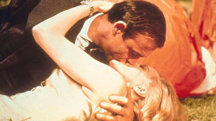 Sean Connery as James Bond, and Honor Blackman as Pussy Galore, in the 1964 movie <i>Goldfinger</i>. Photo: Supplied