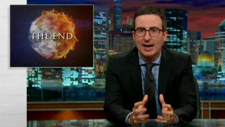 End times: <i>Last Week Tonight</i> host John Oliver has made a video with Martin Sheen - exploring humanity's achievements and embarrassments - to be played on doomsday.