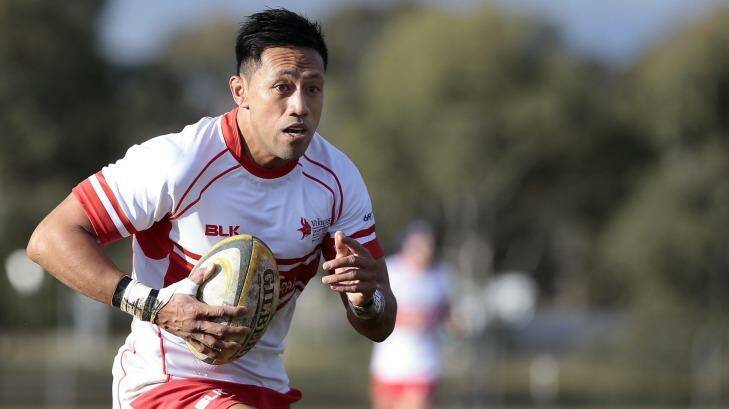 Christian Lealiifano playing for the Tuggeranong Vikings in the John I Dent Cup in July. Photo: Jeffrey Chan