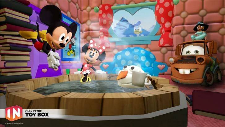 Players can mix and match characters from across the Disney universes, including figures they already own, in the toy box mode.  Photo: Disney