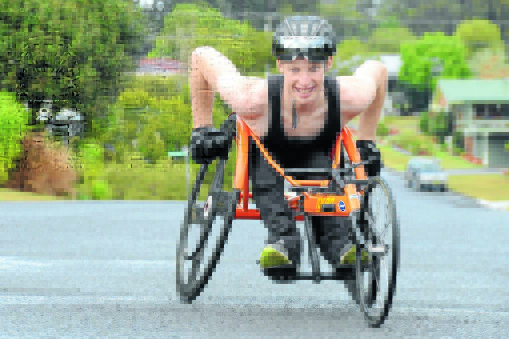 Second in Sydney: Wheelchair racer Luke Bailey finished second in a 9km race held as part of the Sydney Running Festival.