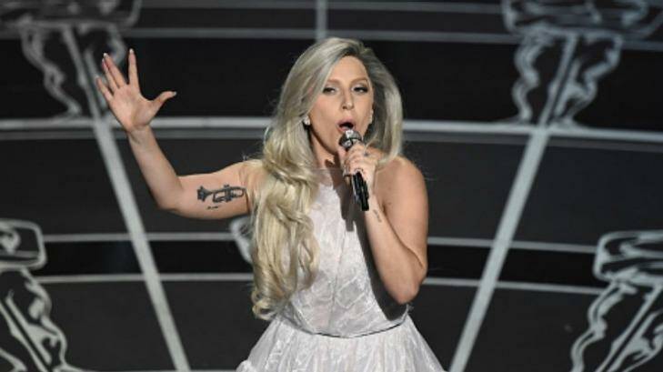 Lady Gaga during her extraordinary performance at the Oscars. Photo: Robyn Beck - Getty Images
