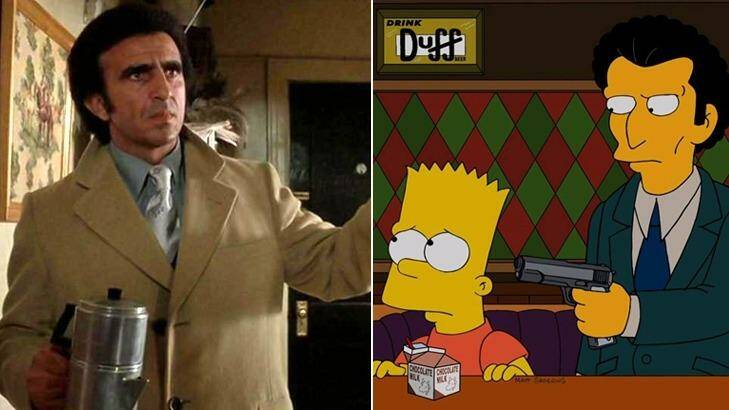 Actor Frank Sivero in <i>Goodfellas</i> and Matt Groening's Louie character from <i>The Simpsons</i>.