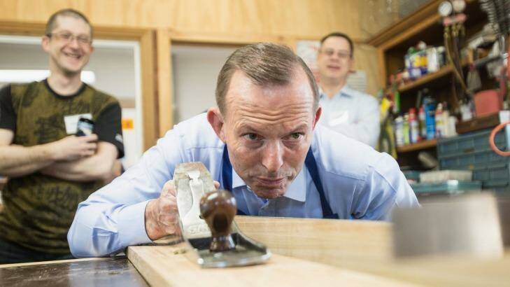 Prime Minister Tony Abbott: "It's a win for the men's sheds." Photo: Cole Bennetts