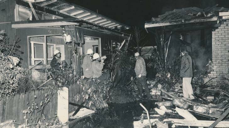 The aircraft dropped onto tram power lines and crashed into the gable of the Gulles' house at 55 Matthews Avenue [on right].  Photo: John Krutop