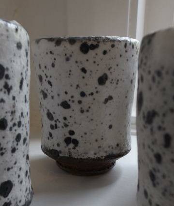 Adam Knoche,  Beaker white and black, "AIR" exhibition Strathnairn Arts February to March 2015 Photo: supplied