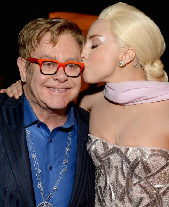 Lady Gaga credits Elton John to helping her stay sober.