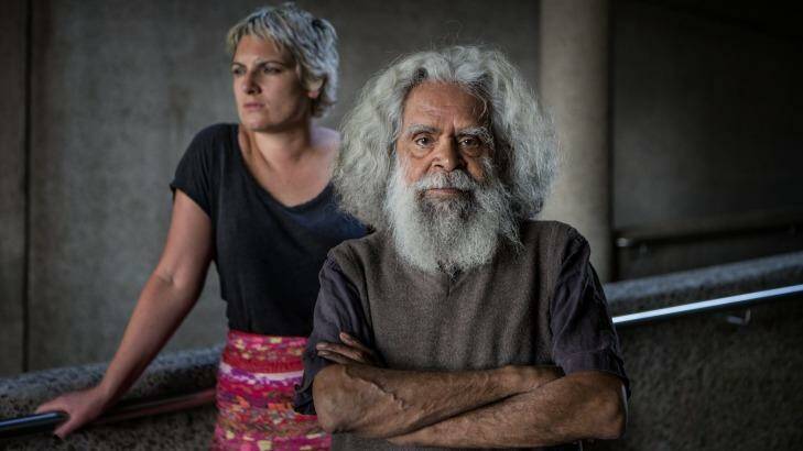 Victorian Senior Australian of the Year,  Jack Charles, pictured with manager Patrice Capogreco. Photo:  Simon Schluter