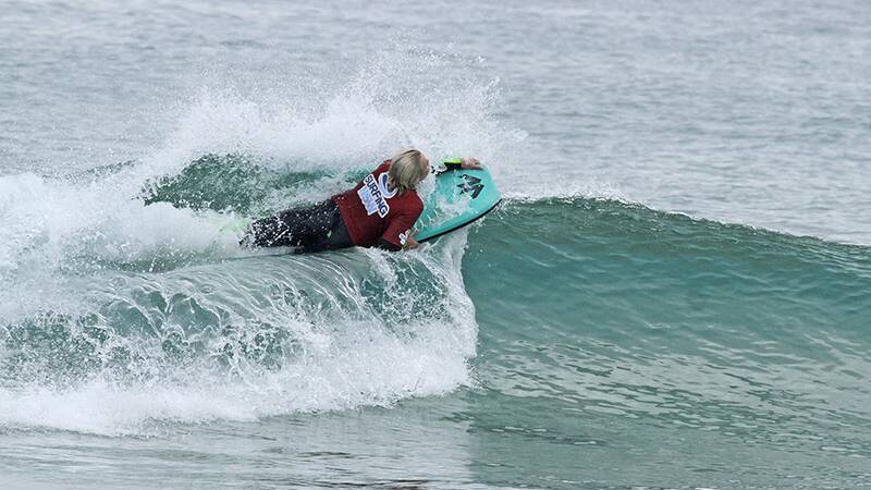Jake Dunn surfing in the opening round at Kiama.