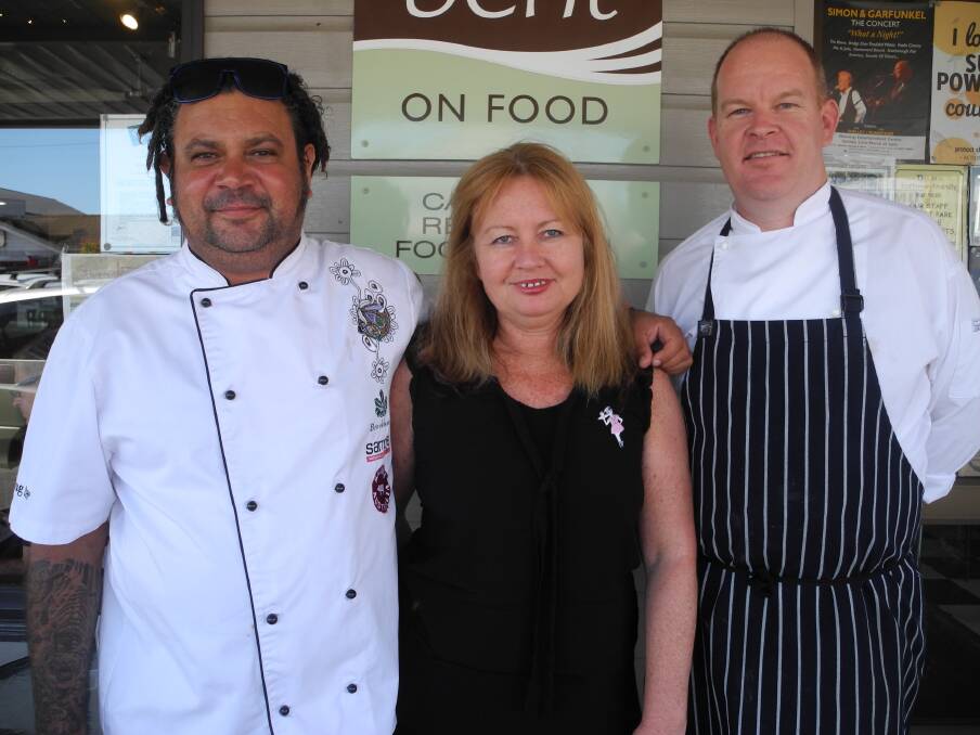 Clayton Donovan, Donna Carrier and Simon Livingston at Bent on Food.