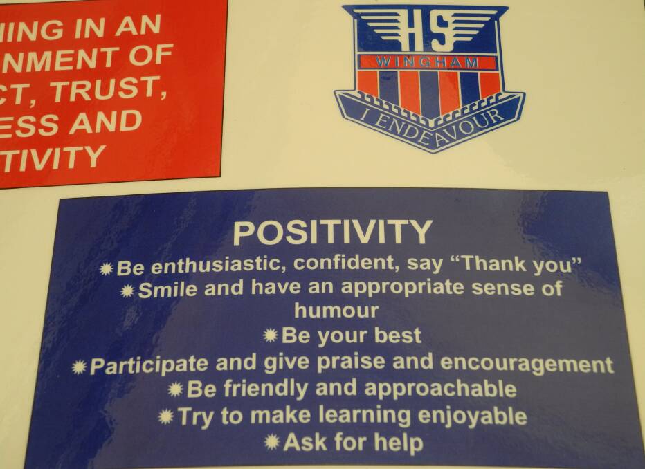 One of the core values at Wingham High School - positvity
