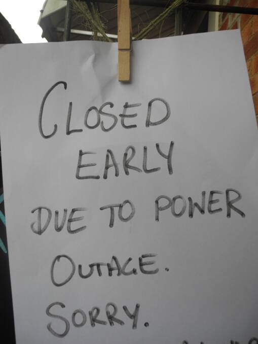 Some of Wingham's CBD businesses closed early on Tuesday due to a power outage.