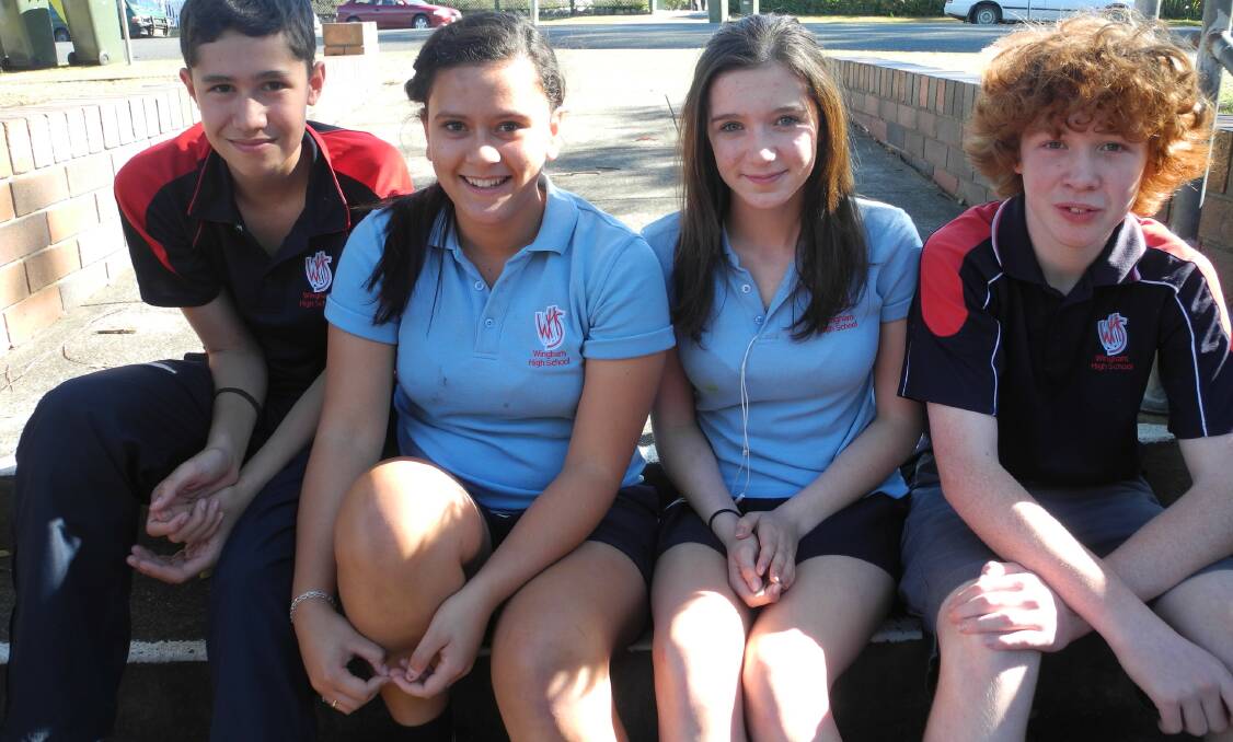 Four of the Wingham High students that attended the Courage to Care education event in Port Macquarie: L-R Maika Hull, Katelyn Roberts, Bree Parker and Steven Whitbread