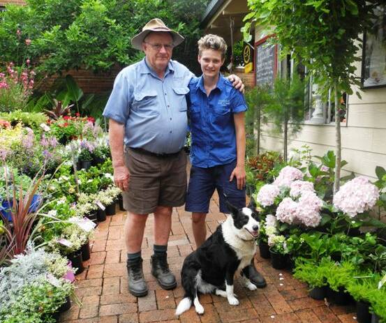 Caitlin Sawyer and her two best mates: grandad Ralph Sawyer, and Cobba, both of whom are staying in Wingham. "She might come down for visits every now and then but Wingham's her home. She's a little Wingham dog and everybody knows her," she says of her furry friend.