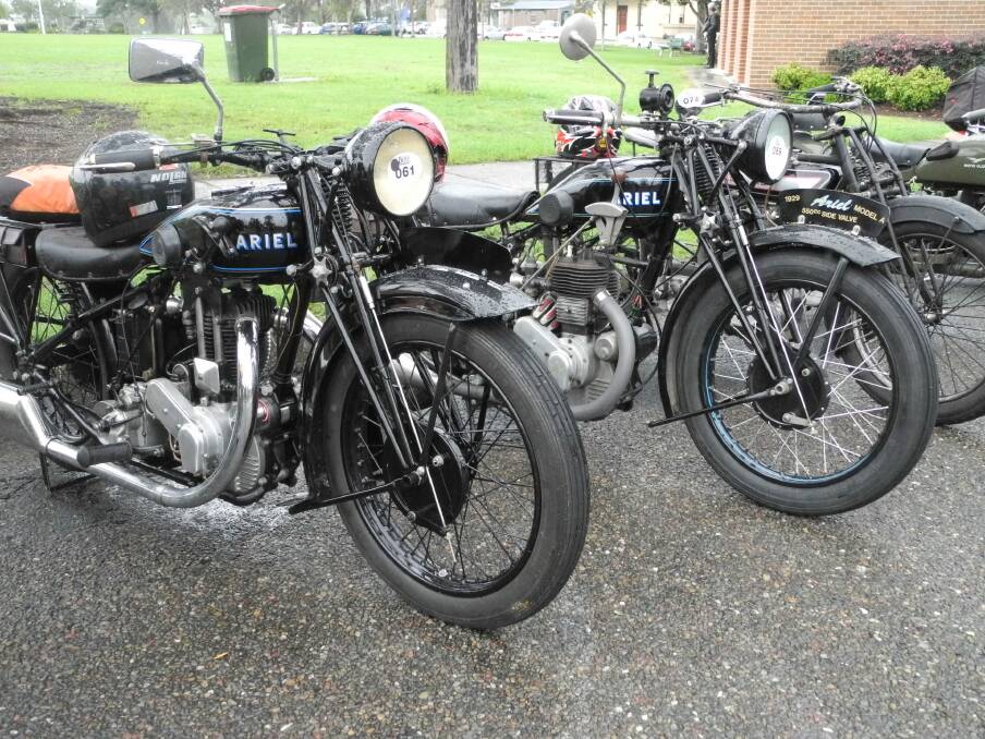 Some vintage Ariel motorcycles on display in Wingham last year.