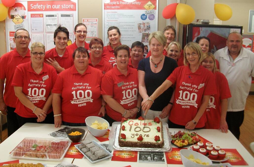 Wingham staff celebrate 100 years of Coles