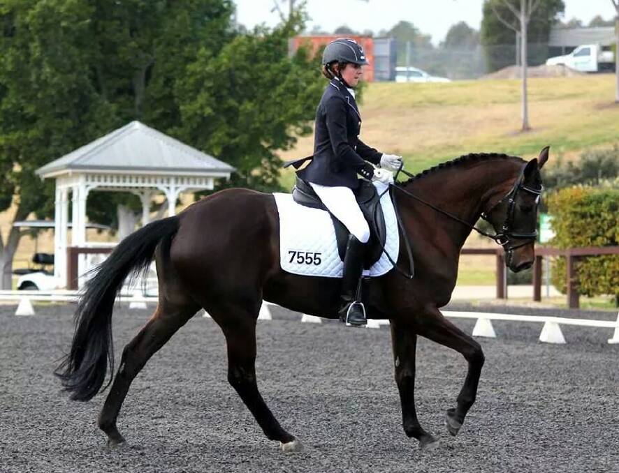 Sienna Hawkins and Tallyho Something Saintly competing at the NSW Dressage Championships at the Sydney International Equestrian Centre.