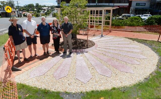 Project committee Tony Weston, Brian Willey, Ron Irwin, Mave Richardson and Terry Gould at Anzac Place which will be officially opened on Australia Day.