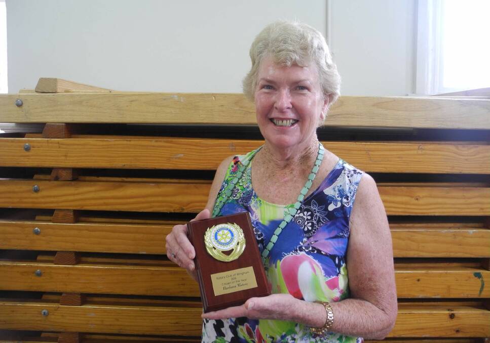 The Rotary Club of Wingham's Citizen of the Year Mrs Barbara Waters.