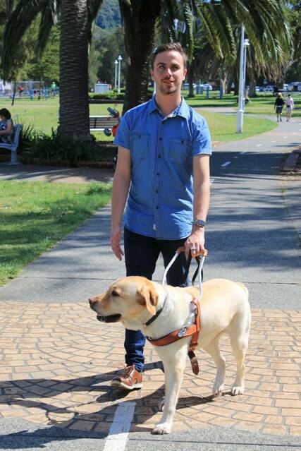 Australia's Got Talent finalist Matt McLaren with his guide dog Stamford. “I want the public to understand that distracting a working Guide Dog reduces its capacity to do what it has been trained to do, potentially putting my safety at risk. It can also be time consuming as I often need to refocus Stamford after he has been distracted before moving on," Matt says.