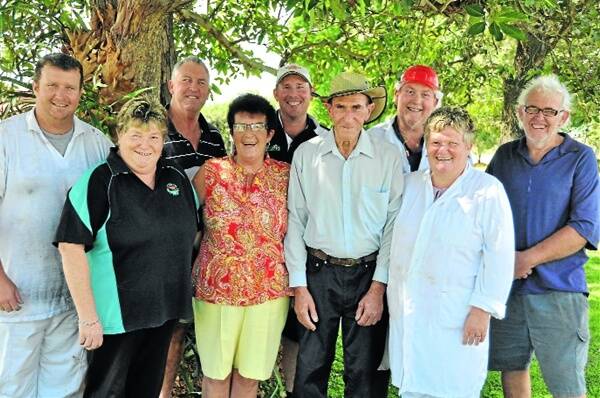 A Wingham story... Meet Narelle Atkins (second left) and her extended family, (from left) nephews Bradley Staff and Brian Smoothy, sister Barbara Staff, son Troy Atkins, dad Henry Bell, brother Peter Bell, sister Shirley Smoothy and husband Ian Atkins.