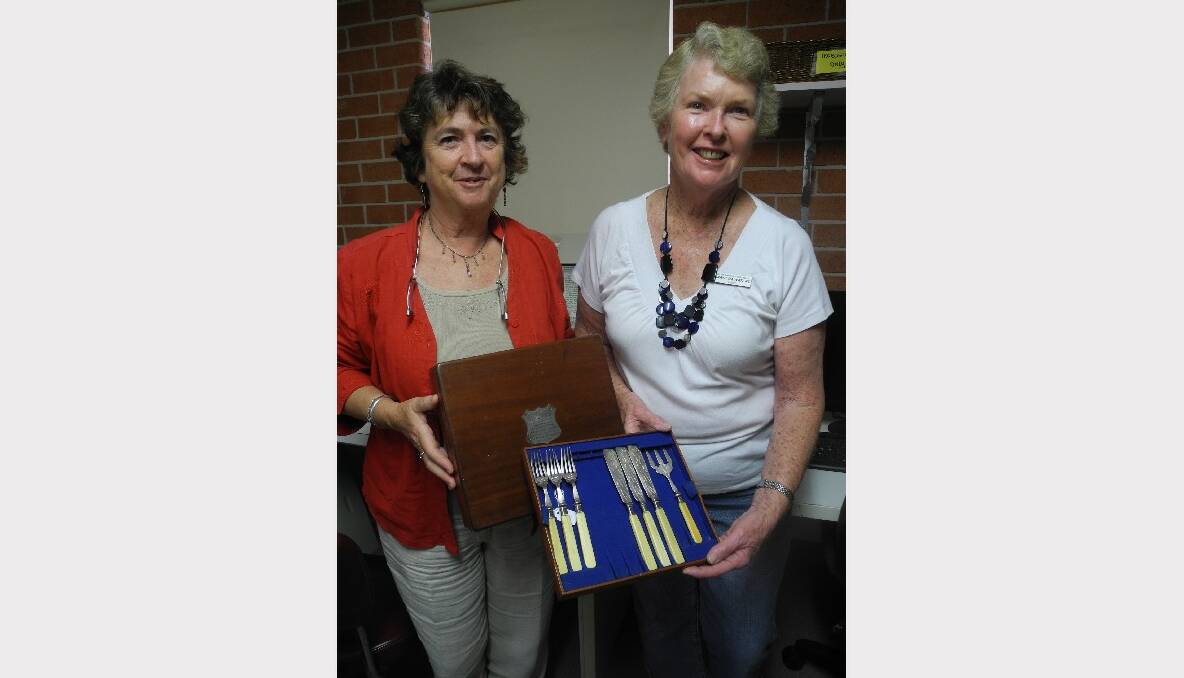 In the archive room of Wingham Museum Margaret and Barbara research their latest donation