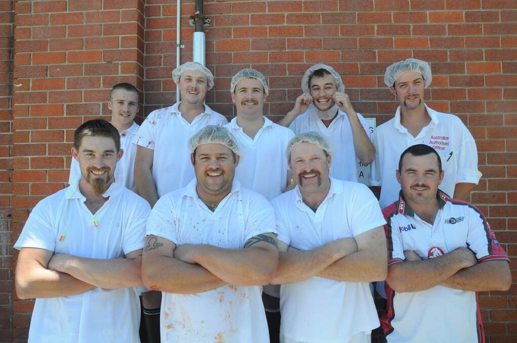 Some of the moes for Movember at Wingham Abattoirs